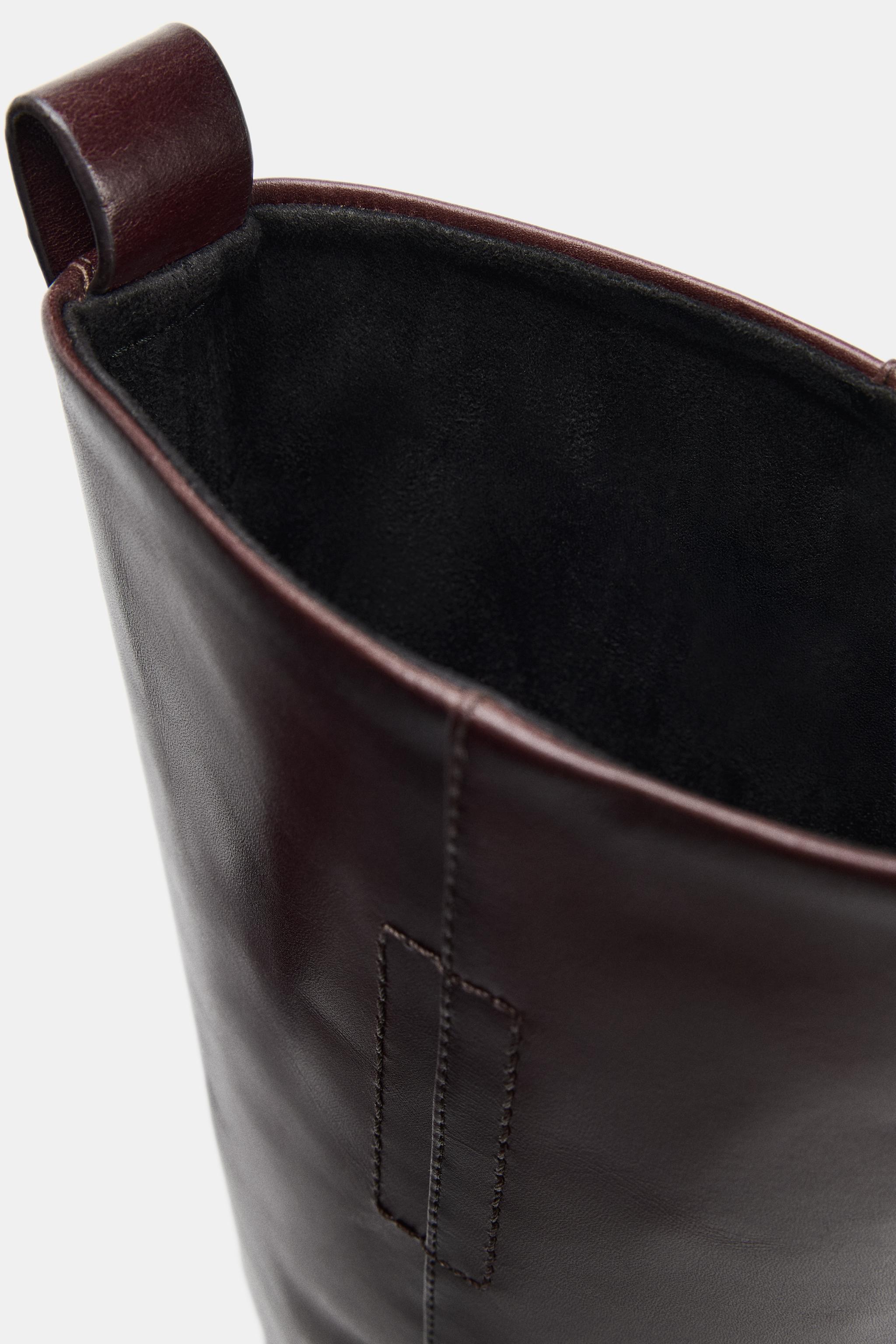 WIDE HEEL LEATHER ANKLE BOOTS